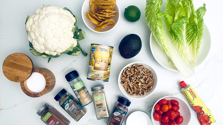 ingredients for vegan taco salad