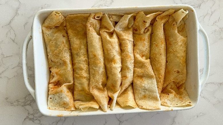 enchiladas in baking dish