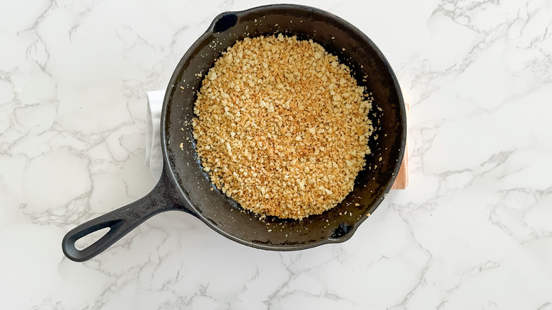 toasted breadcrumbs in small skillet