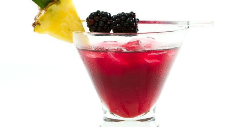 blackberry juice in glass