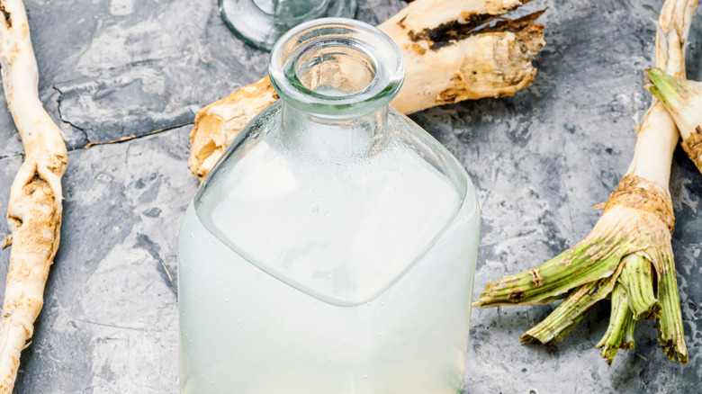 bottle of horseradish vodka