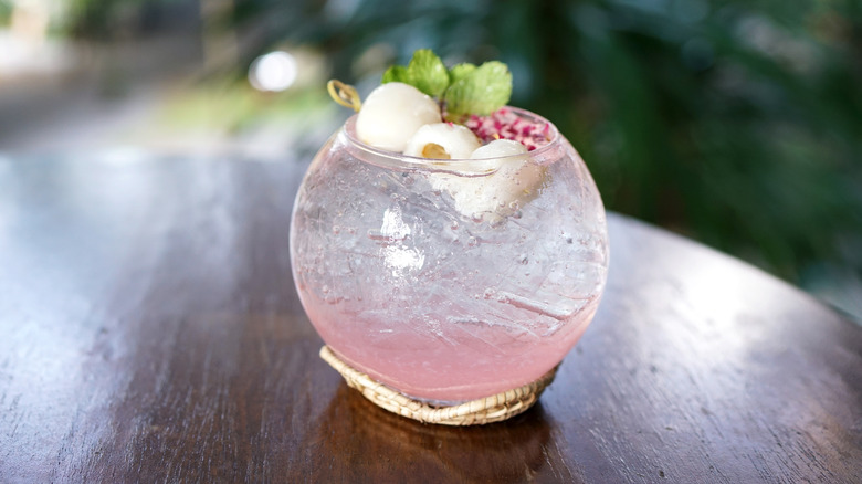 cocktail with lychees