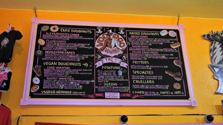 menu board at Voodoo