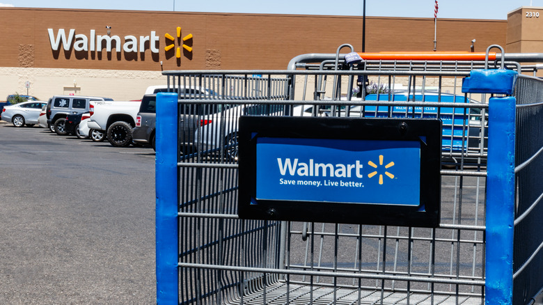 Walmart cart outside store