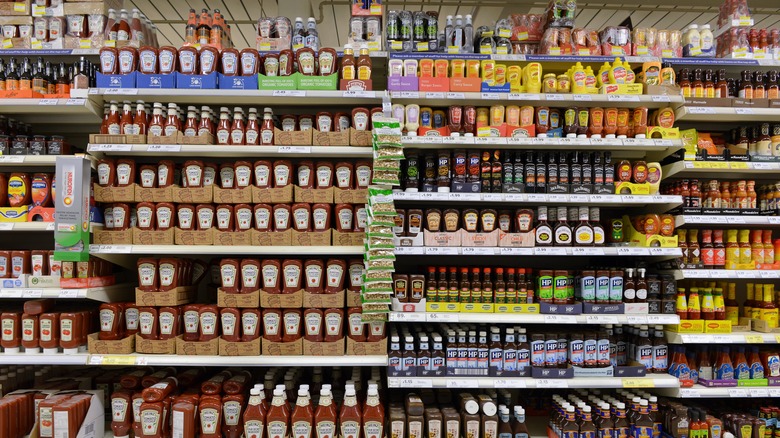 Walmart condiments on shelves