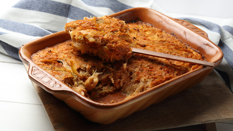 Casserole in a ceramic dish