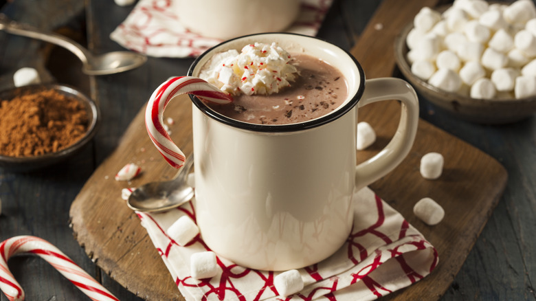 Homemade peppermint hot chocolate