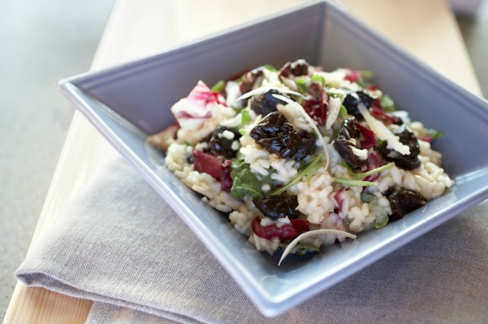 Risotto with Dried Plums and Radicchio