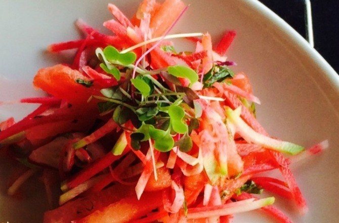 watermelon radish slaw