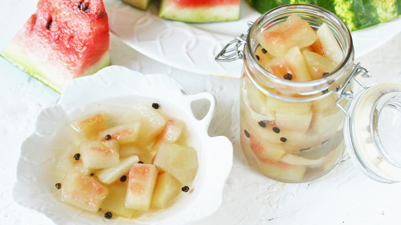 Pickled watermelon rind