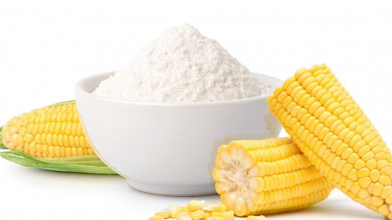 bowl of cornstarch with corn