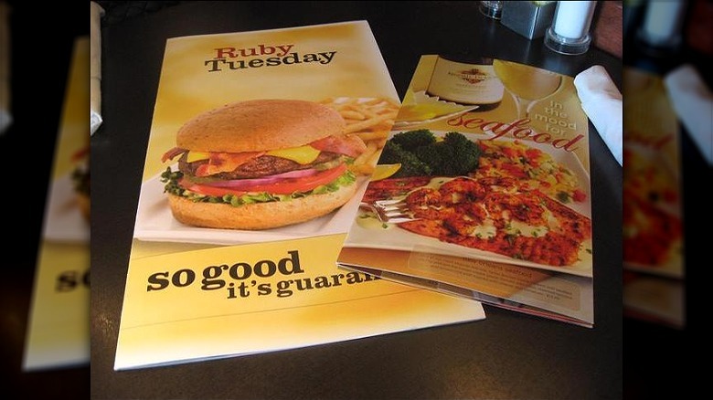 Menus spread out on table