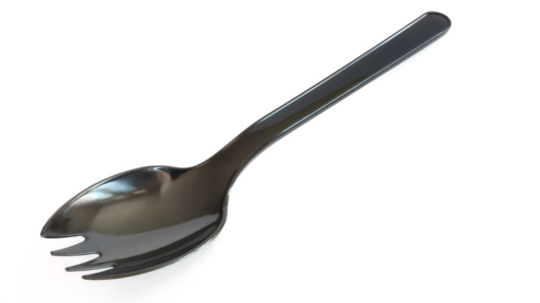 black plastic spork