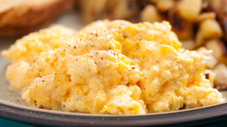 Plate of scrambled eggs