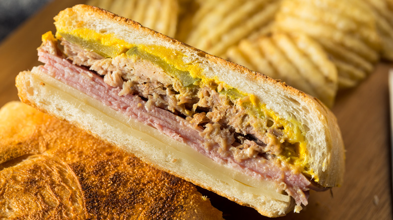 Cuban sandwich and chips