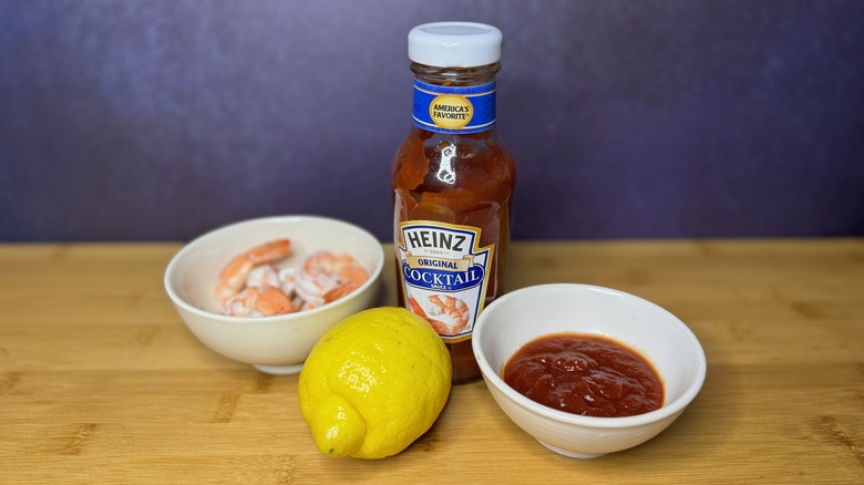 Heinz cocktail sauce and shrimp