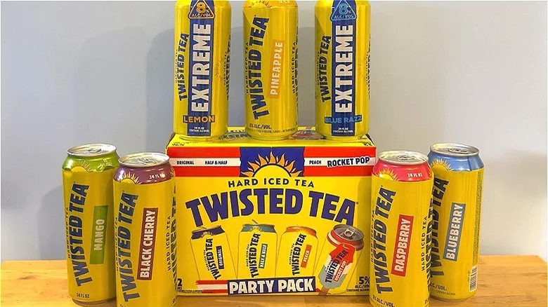 Twisted Tea party pack box and cans