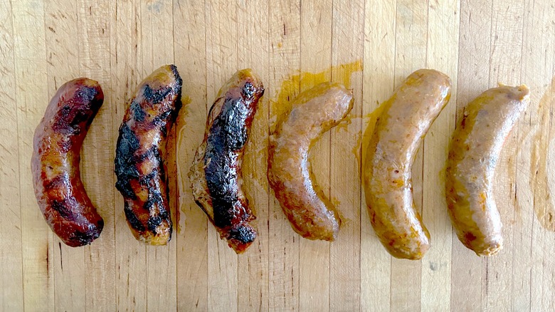 Assorted cooked Italian sausages