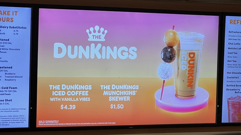 Dunkin' DunKings menu screen