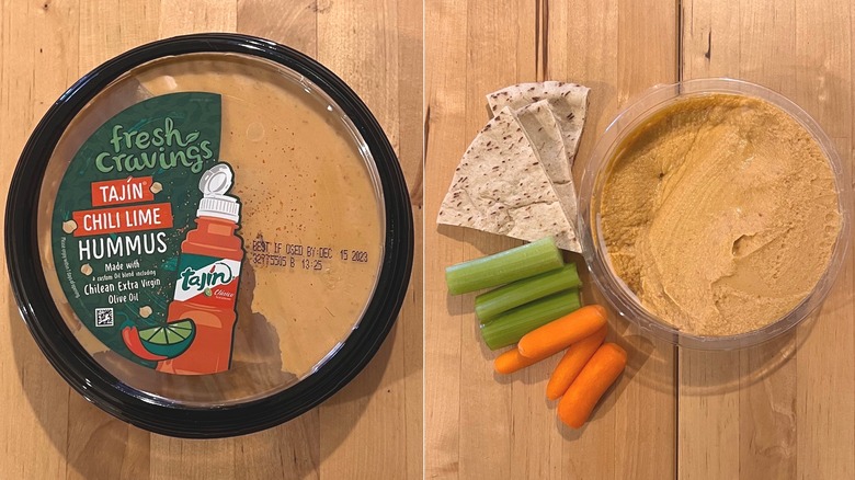 Tajín Chili Lime hummus with snacks