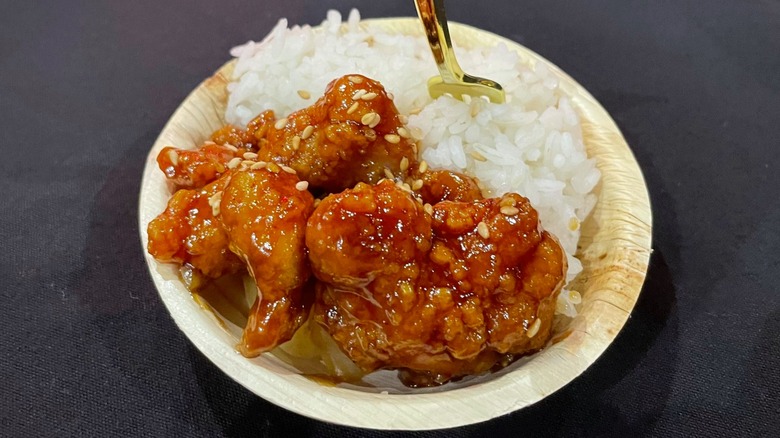 blazing bourbon chicken and rice