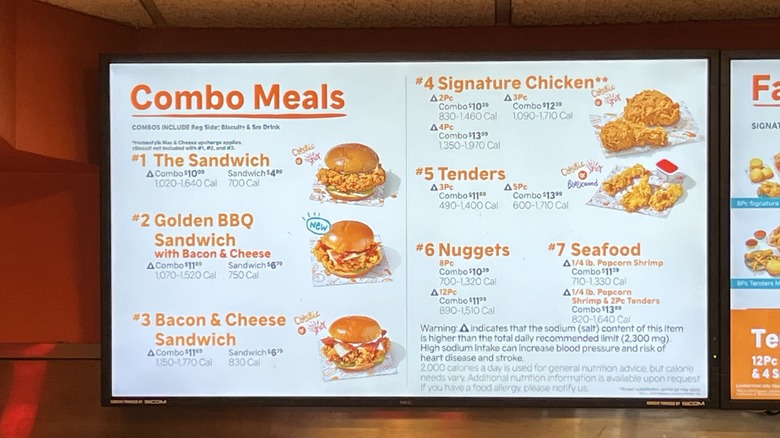 Popeyes menu