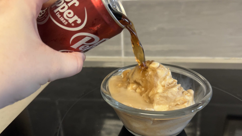 Dr Pepper on ice cream 