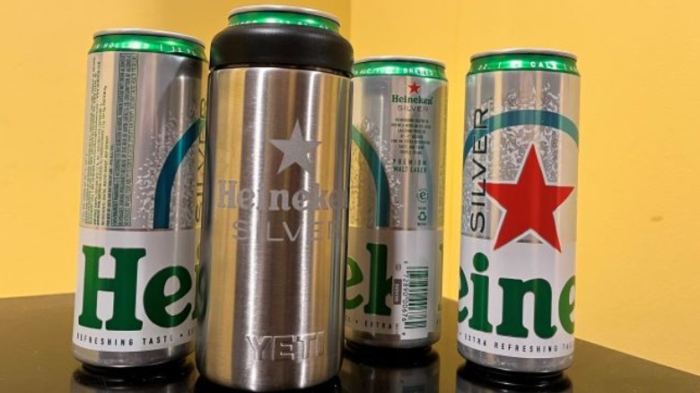 Four cans of Heineken Silver