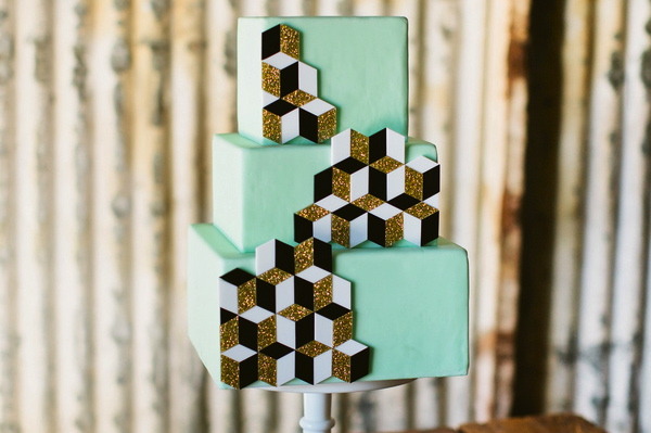 Modern Geometric Wedding Cake 