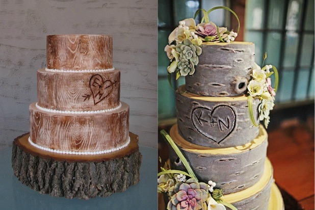 Rustic Wood Wedding Cake