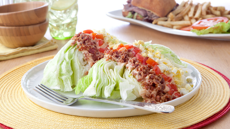 wedge salad served on plate