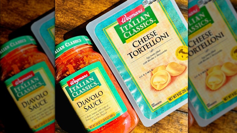 wegmans diavolo sauce and cheese tortellini package