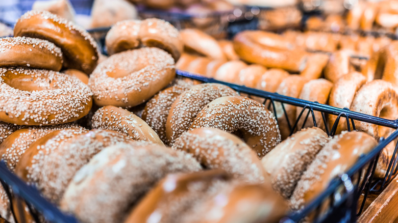 Bagels in bakery