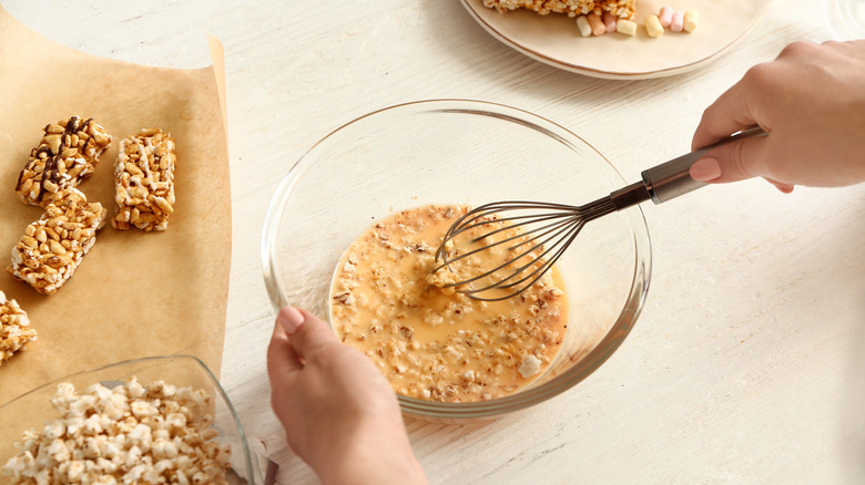 making homemade Rice Krispies treats