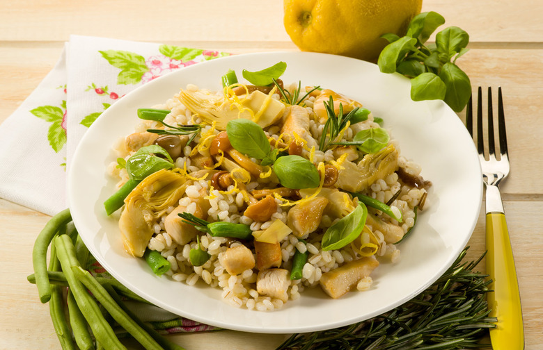 Chanterelle, Green Bean, and Freekeh Salad With Huckleberry Vinaigrette