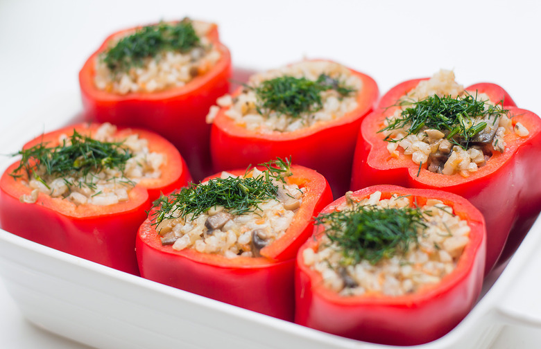 Farro and Feta-Stuffed Peppers