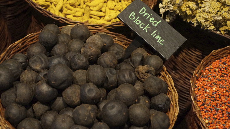 basket of dried black limes