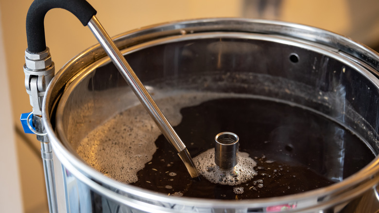 wort in a brewing vessel