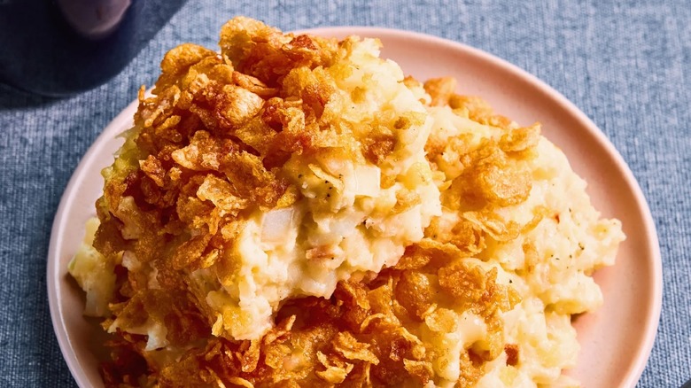 Plate of funeral potatoes