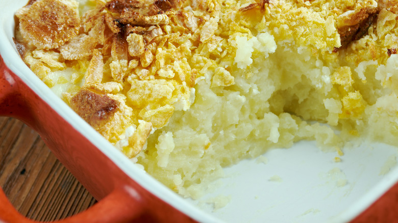 Funeral potatoes with Corn Flakes