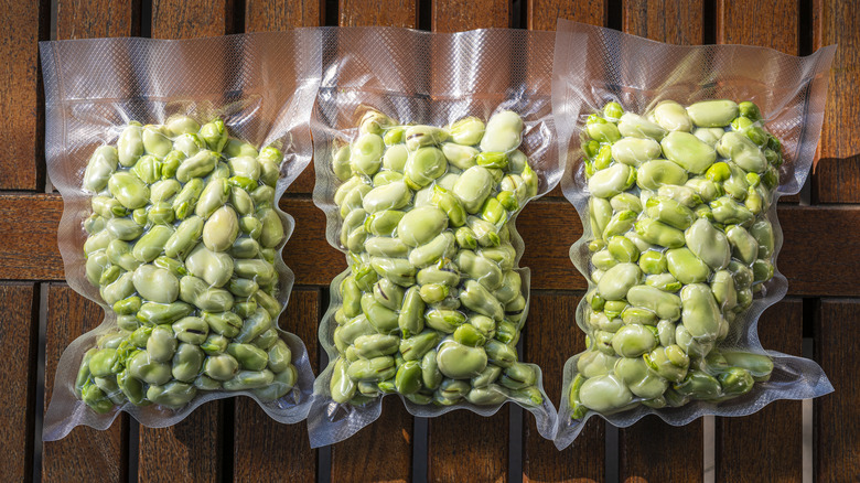 lima beans in vacuum bags