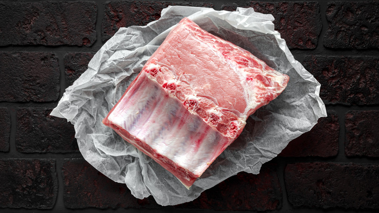 Raw pork roast for dry-brining