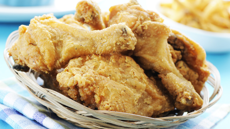 Basket of fried chicken