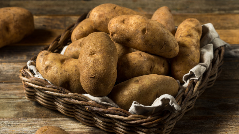 unpeeled russet potatoes