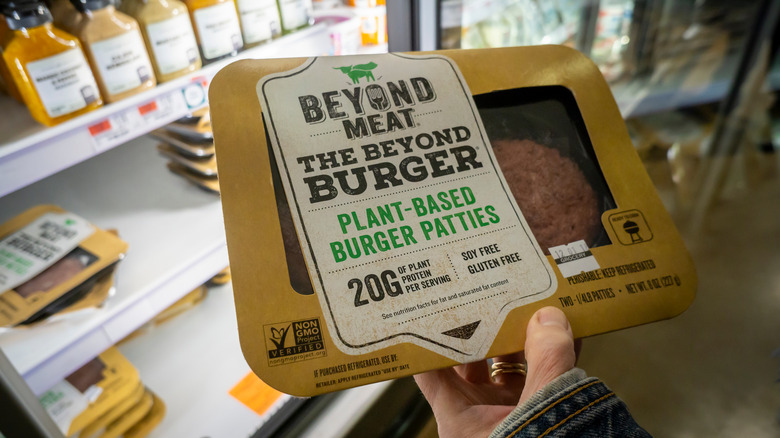 Package of Beyond Burgers in a store