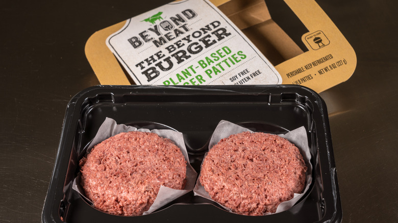 A pack of Beyond Meat burgers