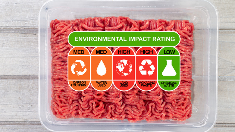 Sustainability rating of ground meat