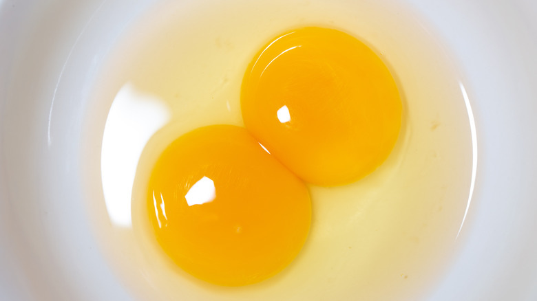 A double-yolked eggs