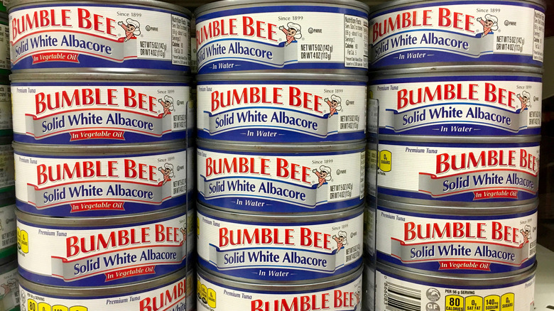 Bumble Bee tuna cans on shelf