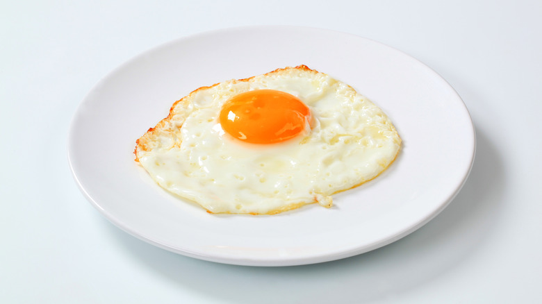 Fried egg on a plate